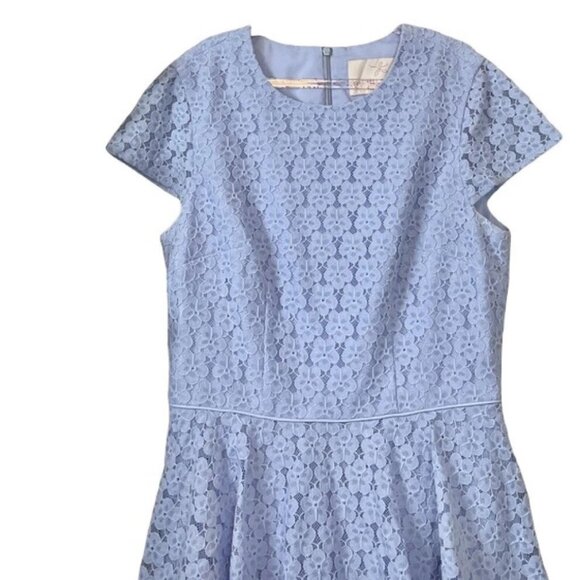 Gal Meets Glam Daisy Lace Tiered Ruffle Cocktail Dress Periwinkle Blue Size 6 - Picture 3 of 7